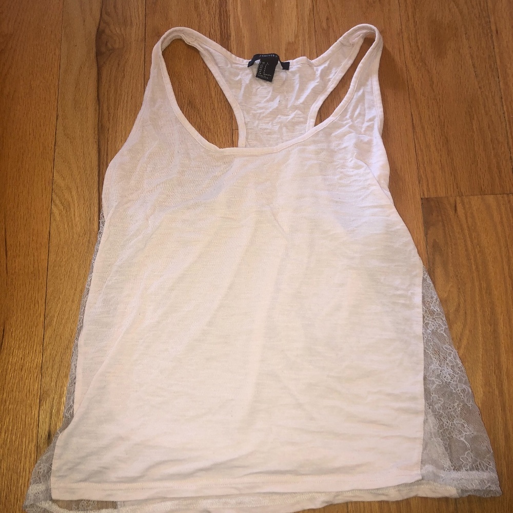 Light Pink Tank Top with Lace Sides